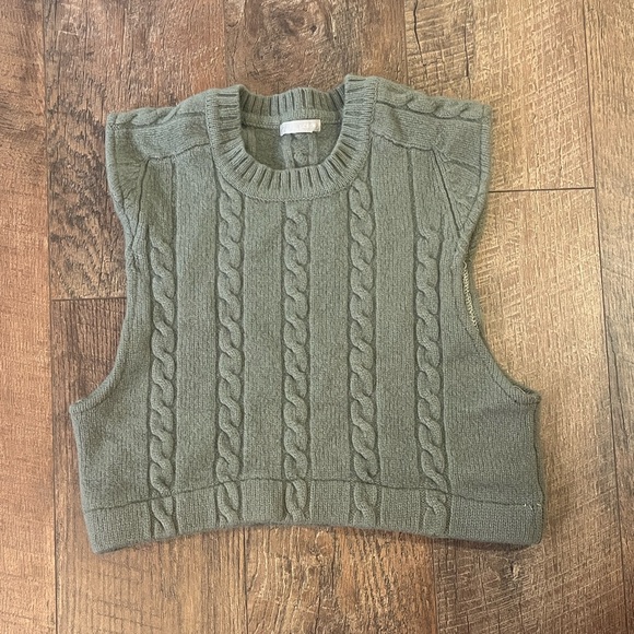 J. Crew Jackets & Blazers - J. Crew Olive Knit Sweater Vest